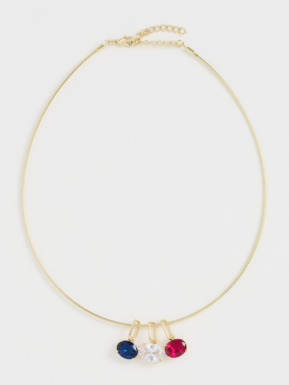By Adina Eden Trio Gemstone Dangle Omeage Necklace